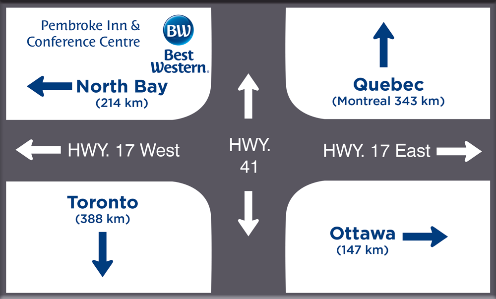 Map to hotel with distances